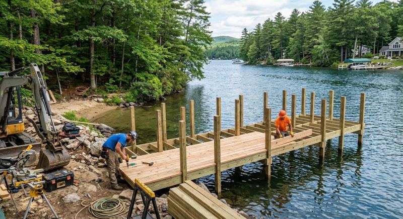 Pond Dock Installation in Overland Park, KS